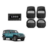 Tapetes 3d Charola Logo Jeep Wrangler Sahara 2007 - 2024