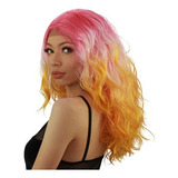 Peruca Front Lace Wig Colorida Fibra Premium - Rosa Cosplay