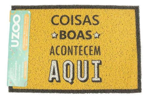 Capacho Vinilico Estampado 40x60cm Coisas Boas Amarelo