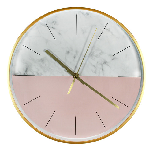 Reloj De Pared 30cm Rosa/blanco