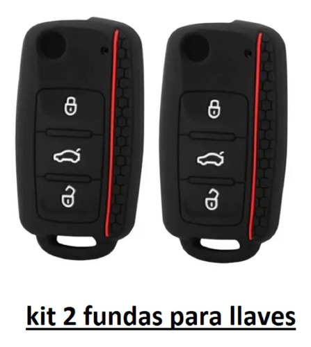 2 Fundas Llave Silicon Vw Jetta Bora Golf Beetle Vento Polo