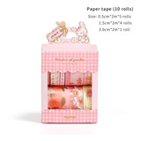 Whashi Tape, Cinta Adhesiva Rosa, Kawaii Diseño Melocoton