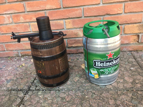Lote De 2 Mini Barriles De Cerveza De Adorno Dinkel Heineken
