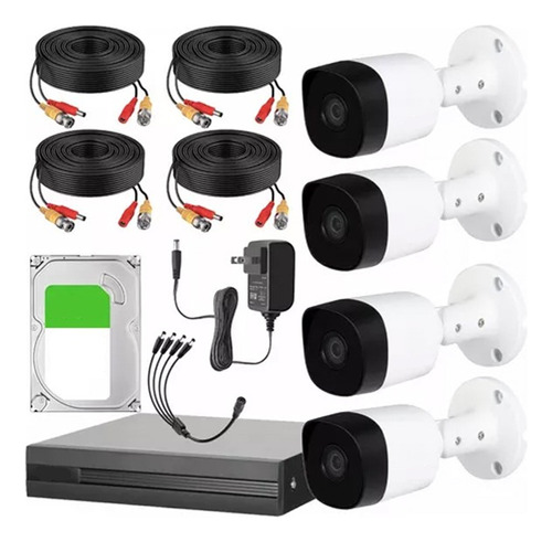 Kit Cctv De Vigilancia 4 Camaras Dahua Xvr1b04kit 2mp + 3tb 