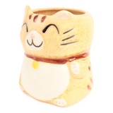 Taza De Cerámica Japonesa Mino Ware Manekineko Cat Fabricada