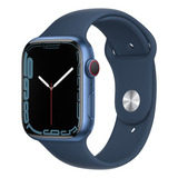 Apple Watch Series 7 (gps + Cellular, 45mm) - Caja De Aluminio Color Azul - Correa Deportiva Azul Abismo