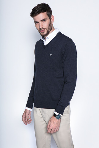 Sweater Melange Azul Smart Casual L/s Fw2024 Ferouch