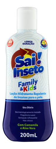 Repelente Loção Suave Sai! Inseto Family & Kids Longa Duração Squeeze 200ml