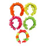 Vincha Corona Flores Fluo X 12 Cotillon Carioca Colores