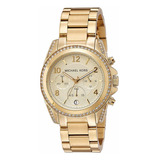 Reloj Michael Kors Blair Modelo Mk5166 Color De La Correa Dorado Color Del Bisel Dorado Color Del Fondo Dorado