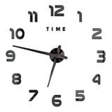 Reloj De Pared 3d Grande Números Negros Color De La Estructura Negro