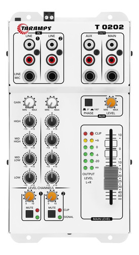 Mesa De Som Taramps T 0202 Equalizador 2 Entradas 2 Saídas