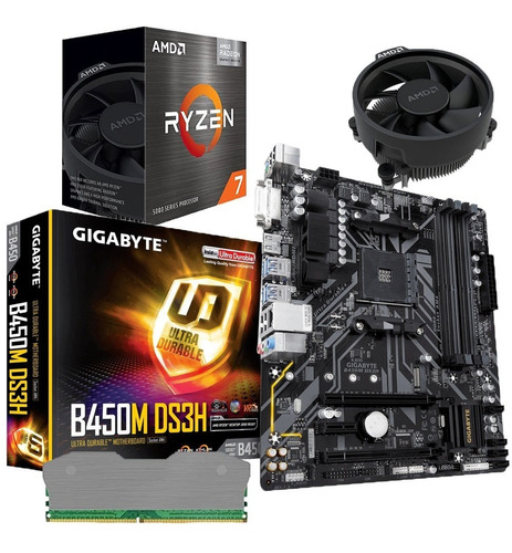 Combo Board B450m Procesador Amd Ryzen 7 5700g Ram 16gb Pc