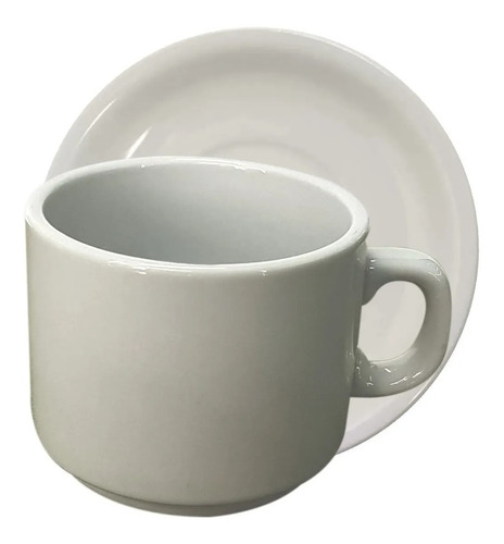 6 Taza Cafe Y Plato Porcelana Germer Pocillo Gastronomico