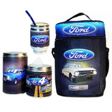 Equipo De Mate Sin Termo Ford Cuero Kit Set Matero