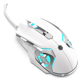 Mouse Gamer Nacodex Aj120 6 Botones 4ppp Ajustables Blanco