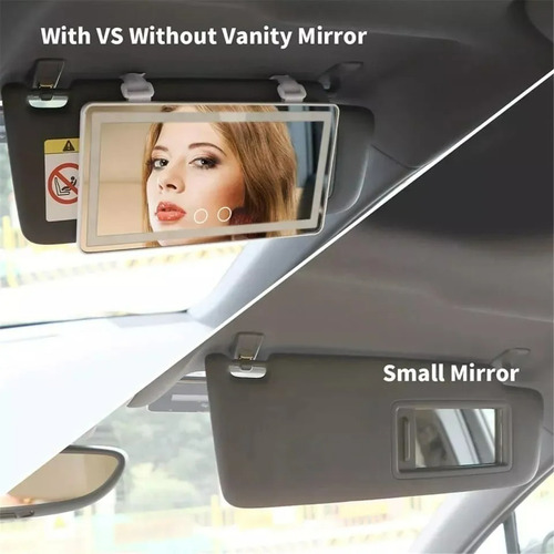  Espejo Led Tctil Con Luz Regulable Visera Para Auto Blanco Foto 5