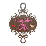 Placa Cantinho Do Café Escrita Pink Xícara Cozinha Copa 
