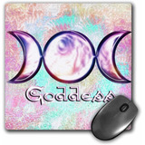 Mouse Pad Colores Simbolo Wiccan Triple Luna 8 X 8 Pulgadas