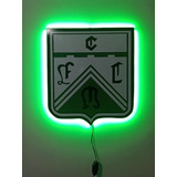 Cuadro Escudo Ferro Carril Oeste Con Luces Led Verde + Tecla