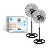 Ventilador De Pedestal Pie Kit 2 Unidades Metálico Negro