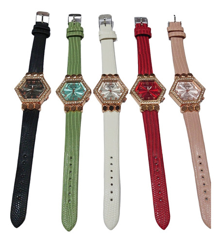 Relojes Pulsera Nuevos Con Brillitos Por Mayor Por 5 Unidads