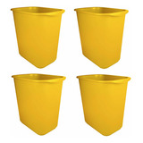 Pack De 4 Cestos Rectangulares 13 L Color Amarillo