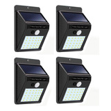4 Lámparas Solar De 30 Leds Sensor Movimiento  Color Durante La Noche La Lámpara Permanece Apagada Hasta Que El Sensor Detecta El Movimiento Cercano.