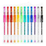 12 Canetas Gel Coloridas Perfumadas Glitter Neon