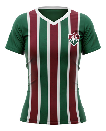 Camiseta Braziline Volcano Fluminense Feminino - Vinho E Ver