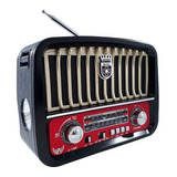Caixa De Som Retrô Vintage Rádio Bluetooth Fm Am Lanterna