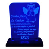 Luminária 3d Santo Anjo Infantil Personalizada Várias Cores