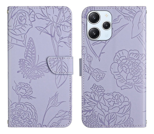 Funda De Cuero Con Relieve De Mariposa Para Xiaomi Redmi