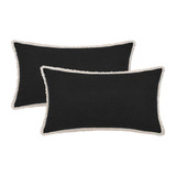 Fundas Decorativas Rectangulares Negras De 12x20 Pulgad...