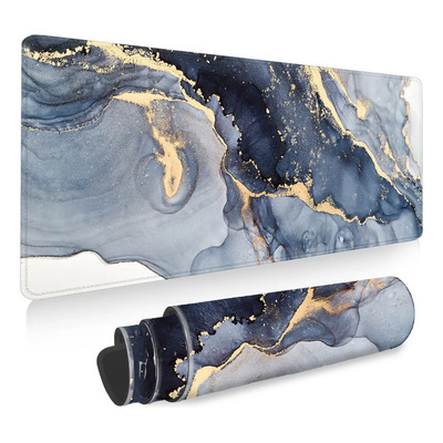 Free Wolf 800x300x3 Mm Mouse Pad Gamer, Patrón De Mármol Alfombrilla De Ratón Antideslizante, Patrón De Calor Alfombrilla De Ratón De Oficina De Juegos Grande, Engrosar La Tapete Mouse Azul Marino
