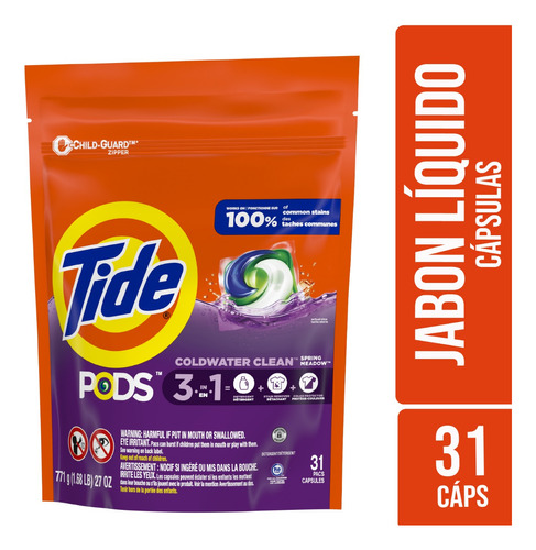 Jabón En Cápsulas Tide Pods Sport Odor Defence 31 Lavados