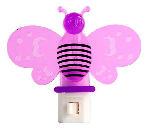 Lampara Luz Noche Abeja Morada Niñas Casa Recamara Hogar Foy Color Morado