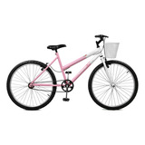 Bicicleta Mtb Aro 26 C/ Cesta Feminina Bike Passeio V-brakes