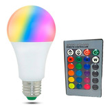 Lâmpada Led Colorida 16 Cores Cromoterapia 10w  Bocal Tomada