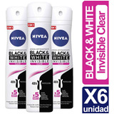 Desodorante Nivea Black & White Invisible Clear Pack X 6