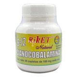 Vitamina B12 Cianocobalamina 30 Capletas De 100 Mg Riket
