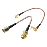 Adaptador Y Cable De 2 Piezas: 1 Cable Coaxial Sma Hembra A