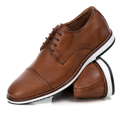 Sapato Masculino Brogue Premium Oxford Em Couro Confort 