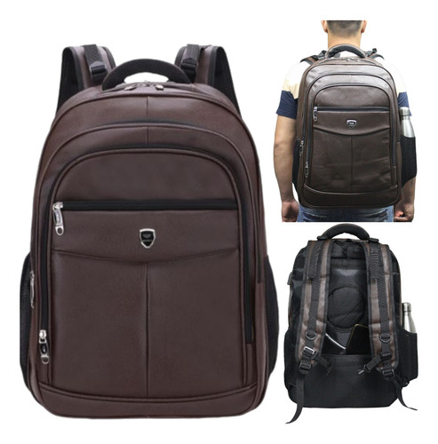 Mochila Grande D Viagem 60l Notebook Couro Impermeável Sport