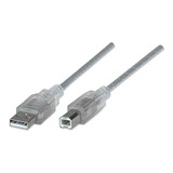 Cable Usb 2.0 Manhattan A B 4.5mts Plata 340465 /v /vc Color Plateado