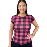 Camisete Feminino T-shart  Xadrez Festa Junina