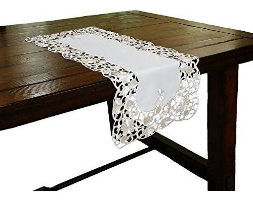 Xia Home Fashions Daisy Encaje Bordado Cutwork Spring Tabla