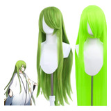Peruca Longa Anime Cosplay Lolita 100cm Verde +wig Cap
