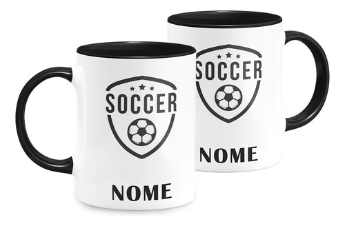 Caneca Times De Futebol Personalizada Com Nome Para Presente