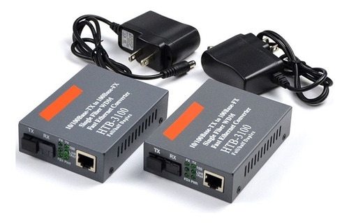 . 1 Par Convertidores Fibra Óptica Medios 10/100 Ethernet .